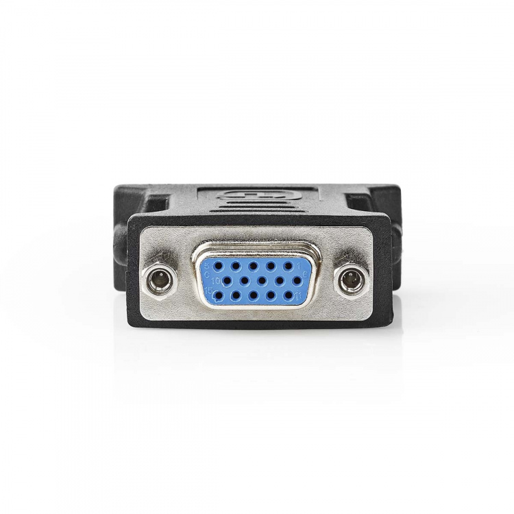 Nedis DVI-adapter | DVI-I 24+5-Pin Han | VGA Hun | Nikkelplateret | Lige | PVC | Sort | Box