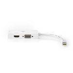 Nedis DisplayPort adapter | Mini DisplayPort han | DVI-D 24+1-Pins Hun / HDMI ™ -udgang / VGA Hun | 4K@60Hz | Nikkelplateret | Skiftelig | 0.20 m | Runde | ABS | ABS | Hvid | Plastikpose
