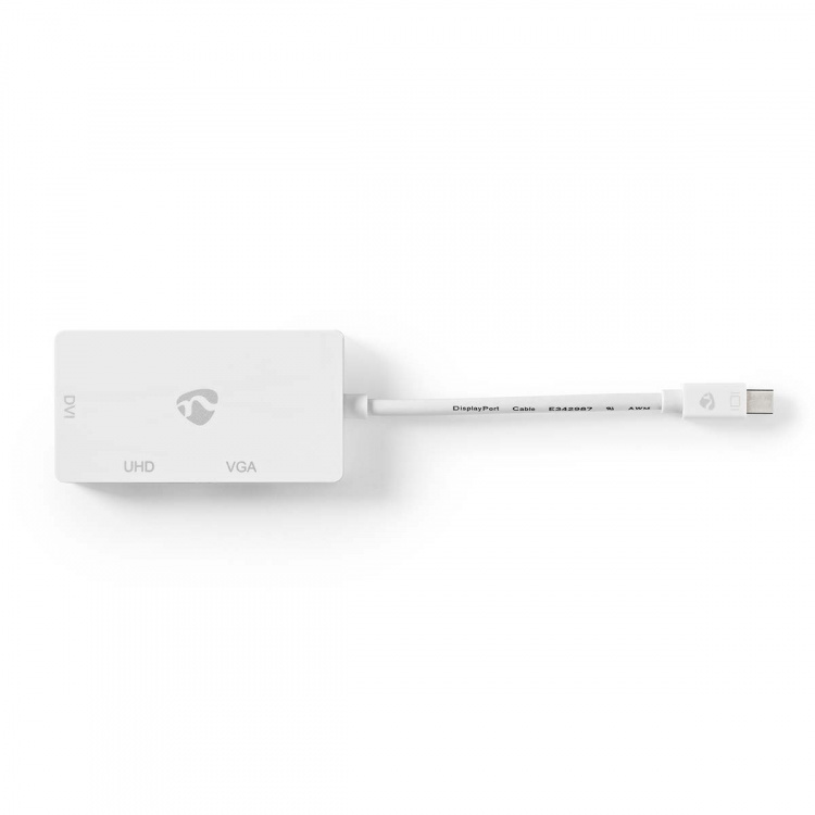 Nedis DisplayPort adapter | Mini DisplayPort han | DVI-D 24+1-Pins Hun / HDMI ™ -udgang / VGA Hun | 4K@60Hz | Nikkelplateret | Skiftelig | 0.20 m | Runde | ABS | ABS | Hvid | Plastikpose