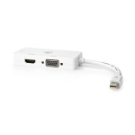 Nedis DisplayPort adapter | Mini DisplayPort han | DVI-D 24+1-Pins Hun / HDMI ™ -udgang / VGA Hun | 4K@60Hz | Nikkelplateret | Skiftelig | 0.20 m | Runde | ABS | ABS | Hvid | Plastikpose