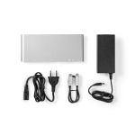 Nedis USB Docking Station | USB 3.2 Gen 1 | USB-C™ Han | DisplayPort Hun / HDMI ™ -udgang / RJ45 Hun / VGA Hun / 2 x 3.5 mm Hunstik / 2x USB-C™ / 4x USB-A | 0.20 m | Runde | Nikkelplateret | Flettet / Nylon | Hvid | Window Box med Euro lås