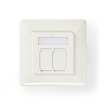 Nedis Netværksvægboks | Flush Mount | 2-Port port(s) | CAT6a | Lige | Hun | Guldplateret | PVC | Hvid | Konvolut