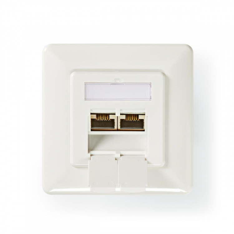 Nedis Netværksvægboks | Flush Mount | 2-Port port(s) | CAT6a | Lige | Hun | Guldplateret | PVC | Hvid | Konvolut