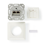 Nedis Netværksvægboks | Flush Mount | 2-Port port(s) | CAT6a | Lige | Hun | Guldplateret | PVC | Hvid | Konvolut