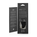 Nedis USB-kabel | USB 2.0 | USB-C™ Han | USB-C™ Han | 100 W | 480 Mbps | Guldplateret | 2.00 m | Runde | Flettet / Nylon | Sølv | Cover Window Box