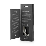 Nedis USB-kabel | USB 2.0 | USB-C™ Han | USB-C™ Han | 100 W | 480 Mbps | Guldplateret | 2.00 m | Runde | Flettet / Nylon | Sølv | Cover Window Box