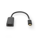 Nedis USB-C™ Adapter | USB 3.2 Gen 1 | USB-C™ Han | HDMI ™ -udgang | 4K@60Hz | 0.20 m | Runde | Guldplateret | PVC | Antracit | Window Box med Euro lås