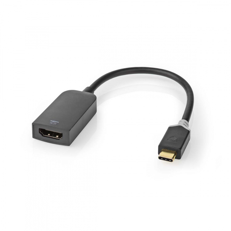 Nedis USB-C™ Adapter | USB 3.2 Gen 1 | USB-C™ Han | HDMI ™ -udgang | 4K@60Hz | 0.20 m | Runde | Guldplateret | PVC | Antracit | Window Box med Euro lås