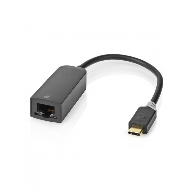 Nedis USB-netværksadapter | USB 3.2 Gen 1 | 1000 Mbps | USB-C™ Han | RJ45 Hun | 0.20 m | Runde | Guldplateret | Tinkobber | Antracit | Box