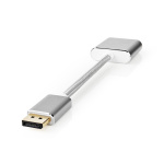 Nedis Displayport kabel | DisplayPort Han | DVI-D 24+1-Pins Hun | 1080p | Guldplateret | 0.20 m | Runde | Flettet | Sølv | Cover Window Box
