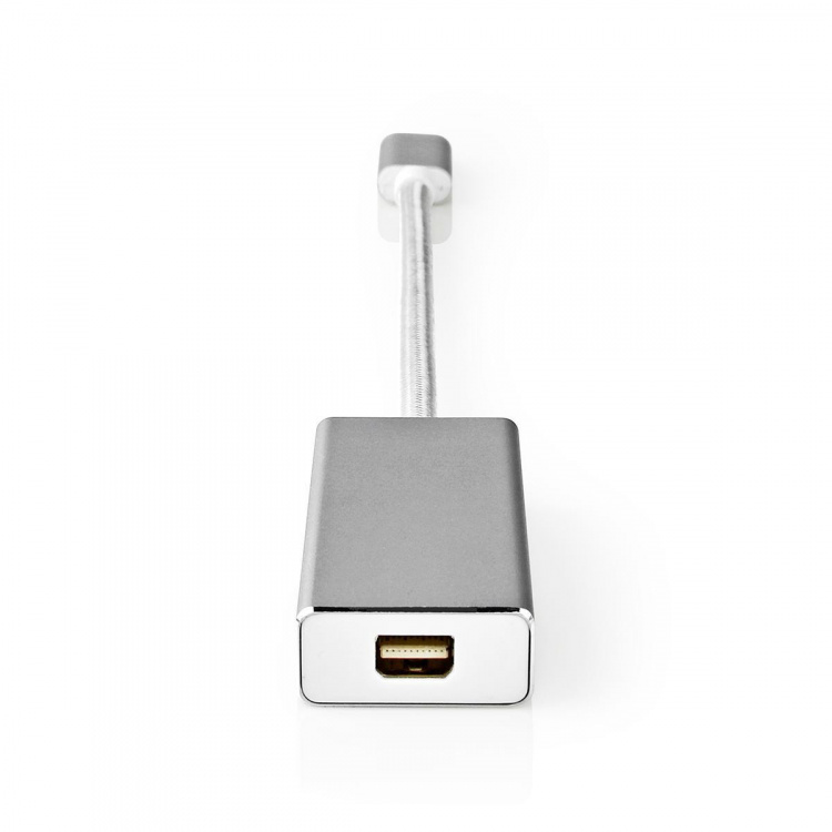 Nedis USB-C™ Adapter | USB 3.2 Gen 1 | USB-C™ Han | Mini DisplayPort Hunstik | 0.20 m | Runde | Guldplateret | Flettet / Nylon | Sølv | Cover Window Box