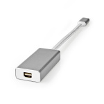 Nedis USB-C™ Adapter | USB 3.2 Gen 1 | USB-C™ Han | Mini DisplayPort Hunstik | 0.20 m | Runde | Guldplateret | Flettet / Nylon | Sølv | Cover Window Box
