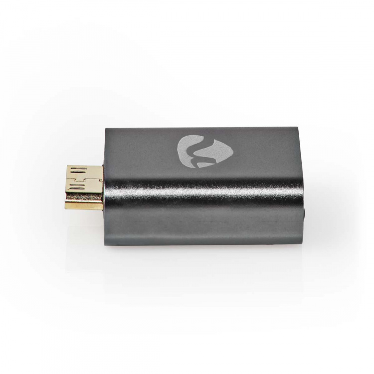 Nedis HDMI™ Adapter | HDMI™ Han / HDMI™ Mini-stik | HDMI ™ -udgang | Guldplateret | Lige | Aluminium | Gun Metal Grå | 1 stk. | Cover Window Box