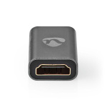 Nedis HDMI™ Adapter | HDMI™ Han / HDMI™ Mini-stik | HDMI ™ -udgang | Guldplateret | Lige | Aluminium | Gun Metal Grå | 1 stk. | Cover Window Box