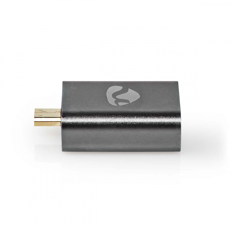 Nedis HDMI™ Adapter | HDMI™ Han / HDMI™ Micro-stik | HDMI ™ -udgang | Guldplateret | Lige | Aluminium | Gun Metal Grå | 1 stk. | Cover Window Box