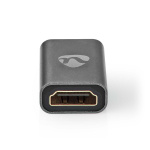 Nedis HDMI™ Adapter | HDMI™ Han / HDMI™ Micro-stik | HDMI ™ -udgang | Guldplateret | Lige | Aluminium | Gun Metal Grå | 1 stk. | Cover Window Box