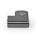 Nedis HDMI™ Adapter | HDMI™ Han / HDMI™ Stik | HDMI ™ -udgang | Guldplateret | Angled Right | Aluminium | Gun Metal Grå | 1 stk. | Cover Window Box