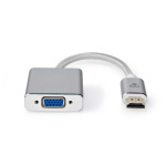 Nedis VGA-adapter | HDMI™ Stik | VGA Hun | Guldplateret | Lige | Aluminium | Sølv | Cover Window Box