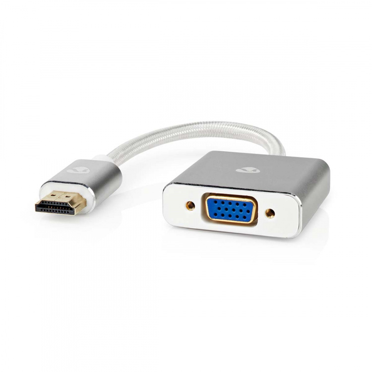 Nedis VGA-adapter | HDMI™ Stik | VGA Hun | Guldplateret | Lige | Aluminium | Sølv | Cover Window Box