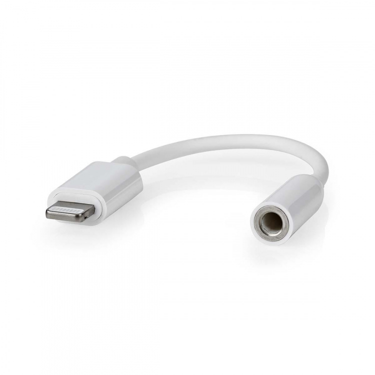 Nedis Lightning Adapter | Apple Lightning 8-pin | 3.5 mm Hunstik | Nikkelplateret | 0.10 m | Runde | PVC | Box