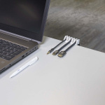 Nedis Kabel Management | Kabelklips | Klik og Go | 2 stk. | Antal slots: 5 Pladser | Maksimal tykkelse på kabel: 7.1 mm | Polypropylene | Hvid