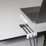 Nedis Kabel Management | Kabelklips | Klik og Go | 2 stk. | Antal slots: 5 Pladser | Maksimal tykkelse på kabel: 7.1 mm | Polypropylene | Hvid