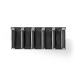 Nedis Kabel Management | Kabelklips | Klik og Go | 2 stk. | Antal slots: 5 Pladser | Maksimal tykkelse på kabel: 7.1 mm | Polypropylene | Sort