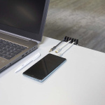 Nedis Kabel Management | Kabelklips | Klik og Go | 2 stk. | Antal slots: 5 Pladser | Maksimal tykkelse på kabel: 7.1 mm | Polypropylene | Sort