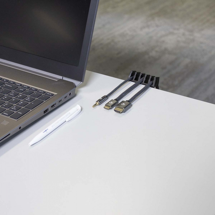 Nedis Kabel Management | Kabelklips | Klik og Go | 2 stk. | Antal slots: 5 Pladser | Maksimal tykkelse på kabel: 7.1 mm | Polypropylene | Sort