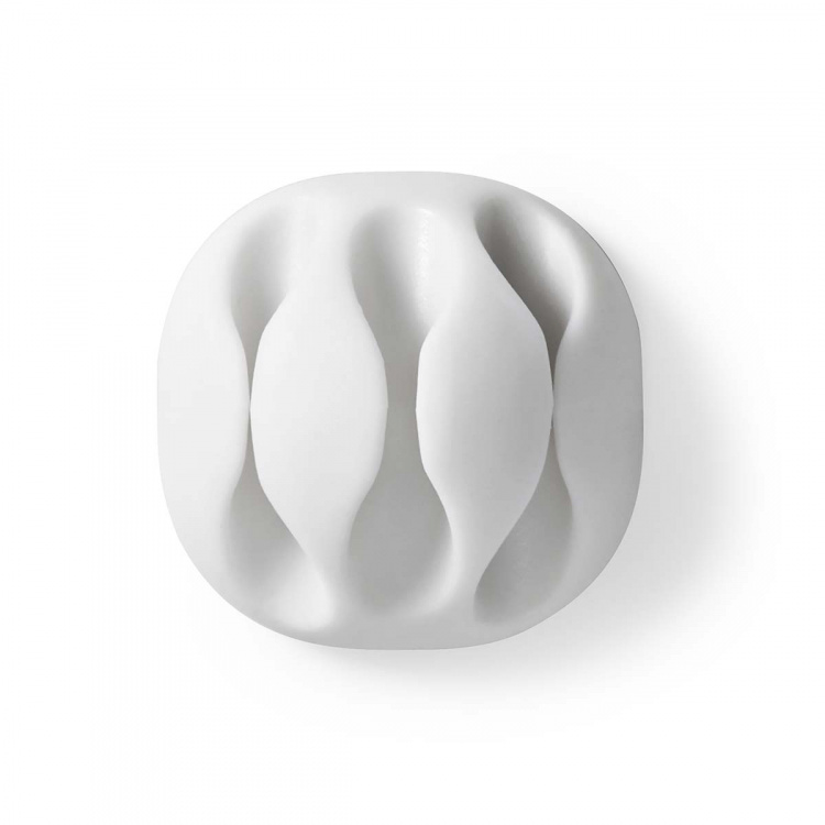 Nedis Kabel Management | Kabelklips | Klik og Go | 4 stk. | Antal slots: 3 Pladser | Maksimal tykkelse på kabel: 5.3 mm | TPE | Hvid