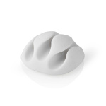 Nedis Kabel Management | Kabelklips | Klik og Go | 4 stk. | Antal slots: 3 Pladser | Maksimal tykkelse på kabel: 5.3 mm | TPE | Hvid