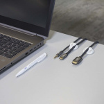 Nedis Kabel Management | Kabelklips | Klik og Go | 4 stk. | Antal slots: 3 Pladser | Maksimal tykkelse på kabel: 5.3 mm | TPE | Hvid