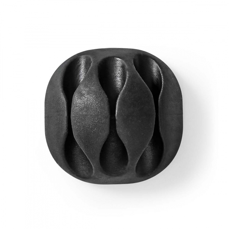 Nedis Kabel Management | Kabelklips | Klik og Go | 4 stk. | Antal slots: 3 Pladser | Maksimal tykkelse på kabel: 5.3 mm | TPE | Sort
