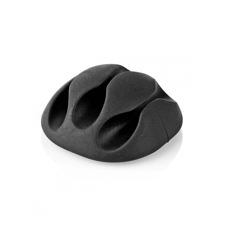 Nedis Kabel Management | Kabelklips | Klik og Go | 4 stk. | Antal slots: 3 Pladser | Maksimal tykkelse på kabel: 5.3 mm | TPE | Sort