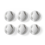 Nedis Kabel Management | Kabelklips | Klik og Go | 6 stk. | Antal slots: 2 Pladser | Maksimal tykkelse på kabel: 5.3 mm | TPE | Hvid