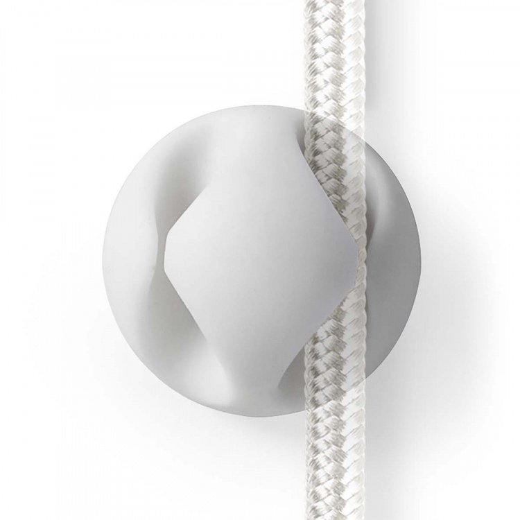 Nedis Kabel Management | Kabelklips | Klik og Go | 6 stk. | Antal slots: 2 Pladser | Maksimal tykkelse på kabel: 5.3 mm | TPE | Hvid