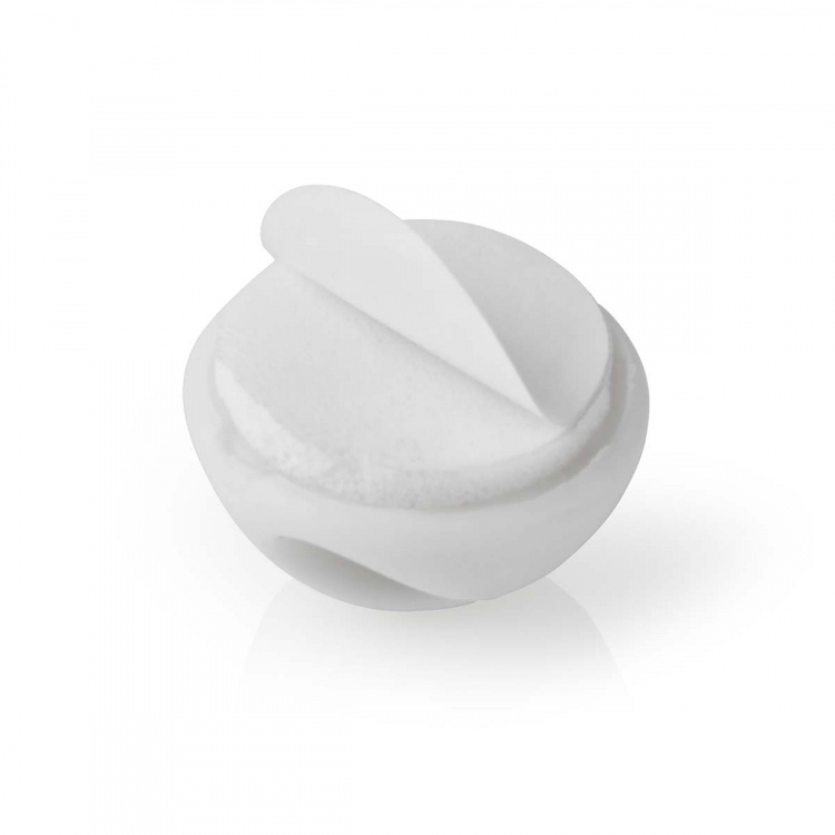 Nedis Kabel Management | Kabelklips | Klik og Go | 6 stk. | Antal slots: 2 Pladser | Maksimal tykkelse på kabel: 5.3 mm | TPE | Hvid