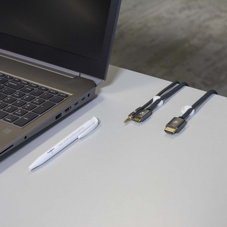 Nedis Kabel Management | Kabelklips | Klik og Go | 6 stk. | Antal slots: 2 Pladser | Maksimal tykkelse på kabel: 5.3 mm | TPE | Hvid