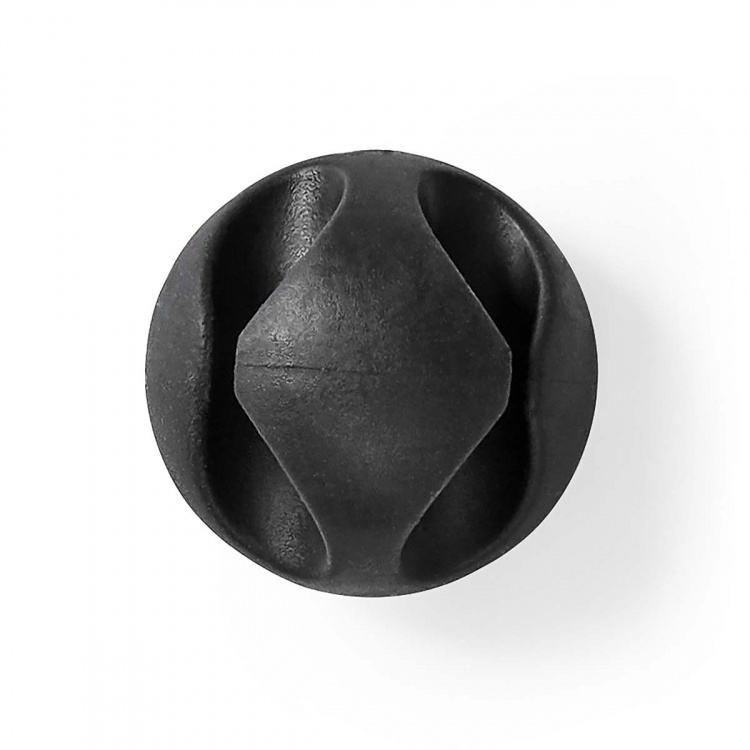 Nedis Kabel Management | Kabelklips | Klik og Go | 6 stk. | Antal slots: 2 Pladser | Maksimal tykkelse på kabel: 5.3 mm | TPE | Sort