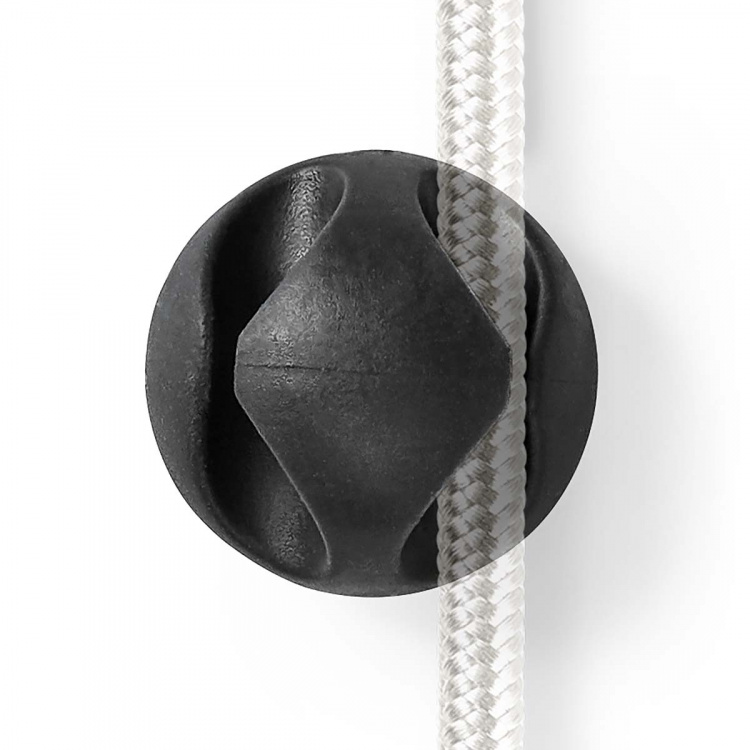 Nedis Kabel Management | Kabelklips | Klik og Go | 6 stk. | Antal slots: 2 Pladser | Maksimal tykkelse på kabel: 5.3 mm | TPE | Sort