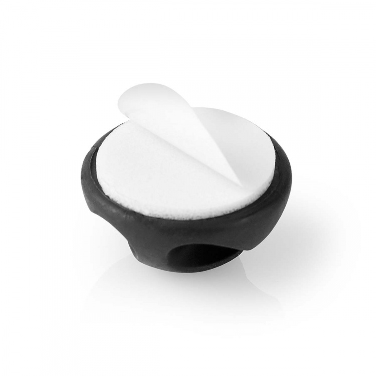 Nedis Kabel Management | Kabelklips | Klik og Go | 6 stk. | Antal slots: 2 Pladser | Maksimal tykkelse på kabel: 5.3 mm | TPE | Sort