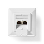 Nedis Netværksvægboks | Flush Mount | 2-Port port(s) | CAT6a | Lige | Hun | Guldplateret | PVC | Hvid | Box
