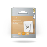Nedis Netværksvægboks | Flush Mount | 2-Port port(s) | CAT6a | Lige | Hun | Guldplateret | PVC | Hvid | Box