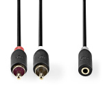 Nedis Stereo Audio kabel | 2x RCA Hanstik | 3.5 mm Hunstik | Guldplateret | 1.00 m | Runde | Antracit | Box