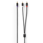 Nedis Subwoofer kabel | RCA Hanstik | 2x RCA Hanstik | Guldplateret | 3.00 m | Runde | 4.0 mm | Antracit | Box