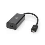 Nedis USB-C™ Adapter | USB 3.2 Gen 1 | USB-C™ Han | Mini DisplayPort Hunstik | 8K@60Hz | 0.20 m | Runde | Nikkelplateret | PVC | Sort | Box
