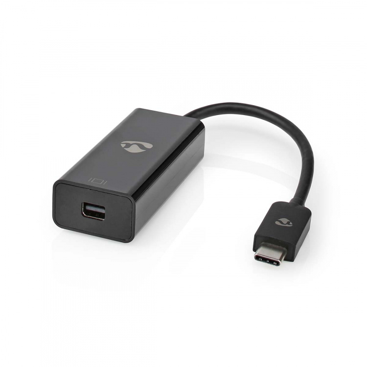 Nedis USB-C™ Adapter | USB 3.2 Gen 1 | USB-C™ Han | Mini DisplayPort Hunstik | 8K@60Hz | 0.20 m | Runde | Nikkelplateret | PVC | Sort | Box