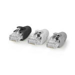 Nedis RJ45-stik | RJ45 Pass Through | Fast/strenget UTP CAT6 | Lige | Guldplateret | 10 stk. | Polycarbonate | Grå / Hvid / Sort | Box