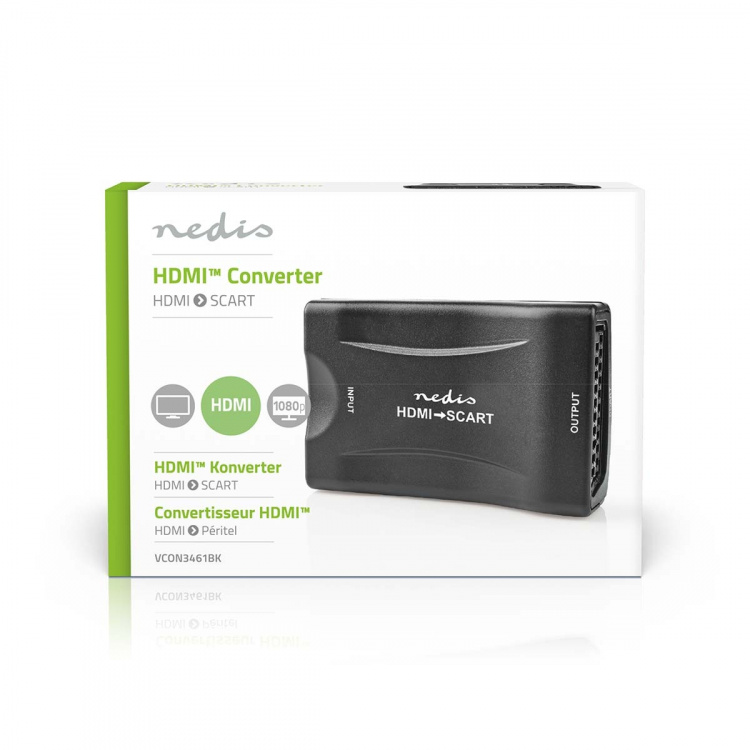 Nedis HDMI ™ Converter | HDMI™ Input | SCART Female | 1-vejs | 1080p | 1.2 Gbps | ABS | Sort