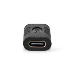 Nedis USB-C™ Adapter | USB 3.2 Gen 2 | USB-C™ Hun | USB-C™ Hun | 4K@60Hz | 10 Gbps | Runde | Nikkelplateret | Sort | Konvolut